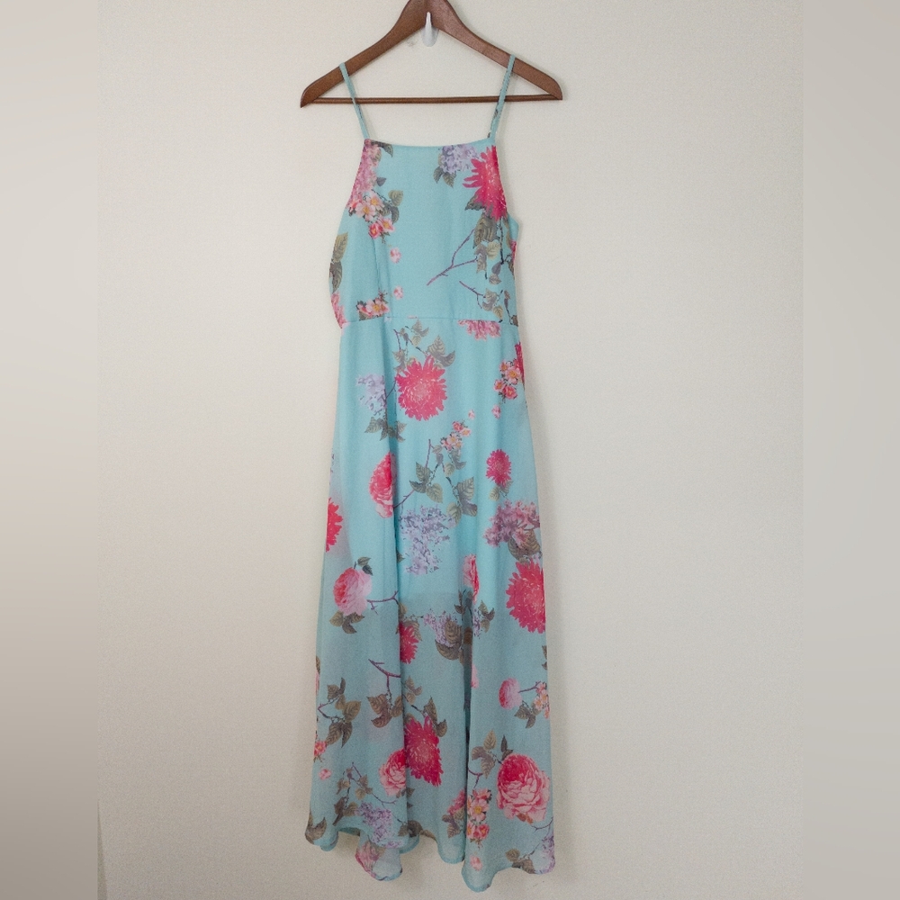 Sassafras Floral Print Sleeveless Maxi Dress Size XL